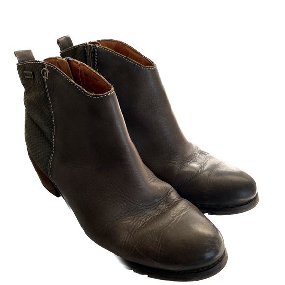 Pikolinos Boots Size 41 US 10 Brown Leather Side Zip Ankle Booties Textured Back - Picture 1 of 11